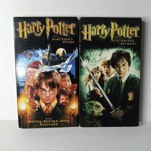 Harry Potter & the Sorcerer's Stone + The Chamber of Secrets (VHS Lot of 2) Used
